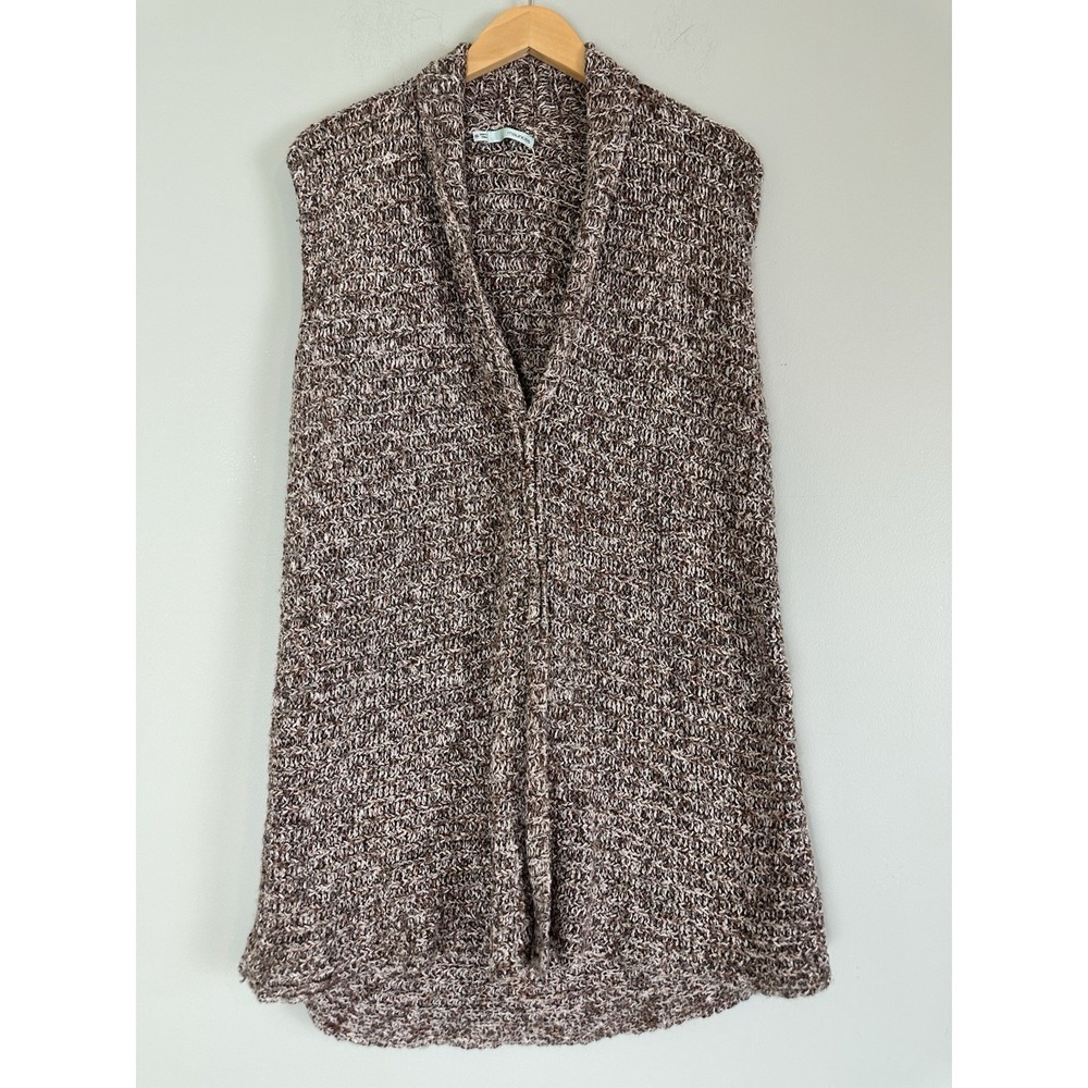 Maurices Pullover Sleeveless Cardigan Sweater Vest XXL Brown Marled Knit Neutral